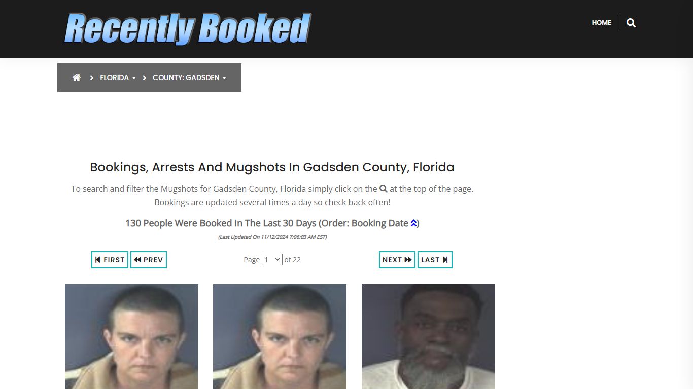 Bookings, Arrests and Mugshots in Gadsden County, Florida - Recently Booked