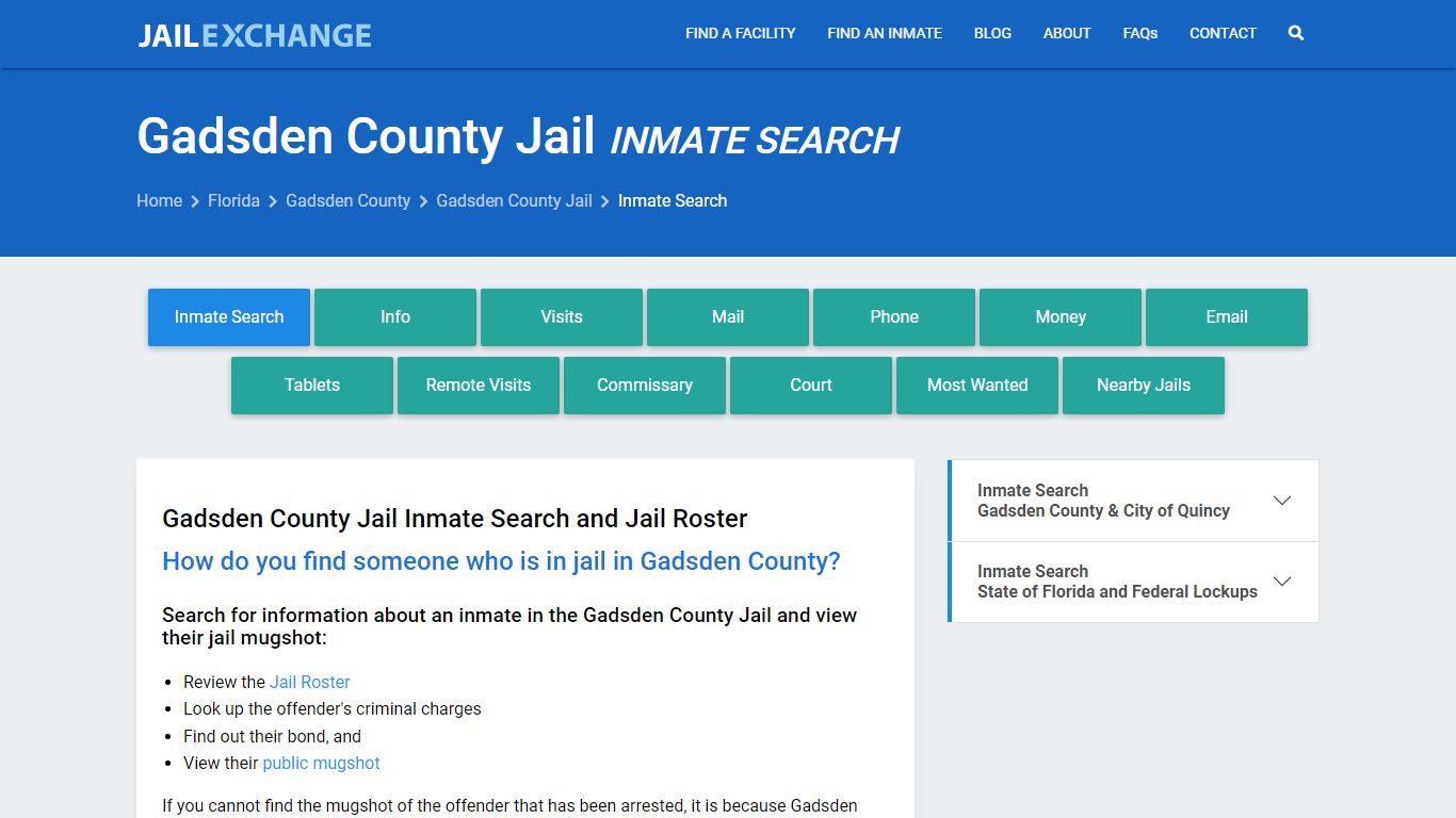Inmate Search: Roster & Mugshots - Gadsden County Jail , FL